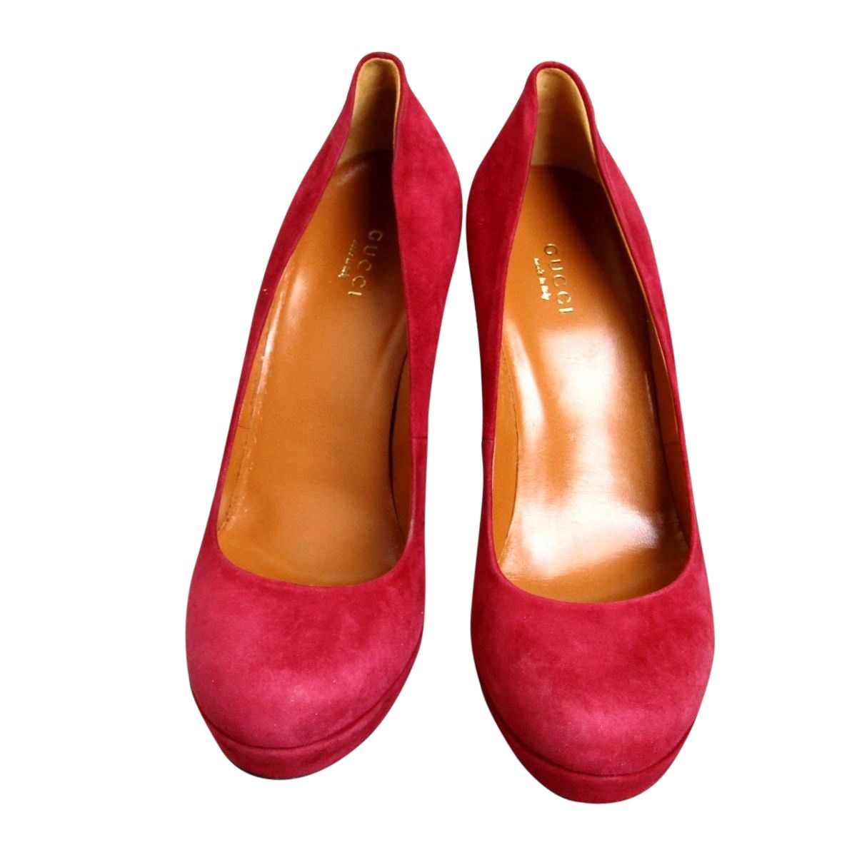 Gucci Gucci Women's Raspberry Suede Platform Pump Shoes