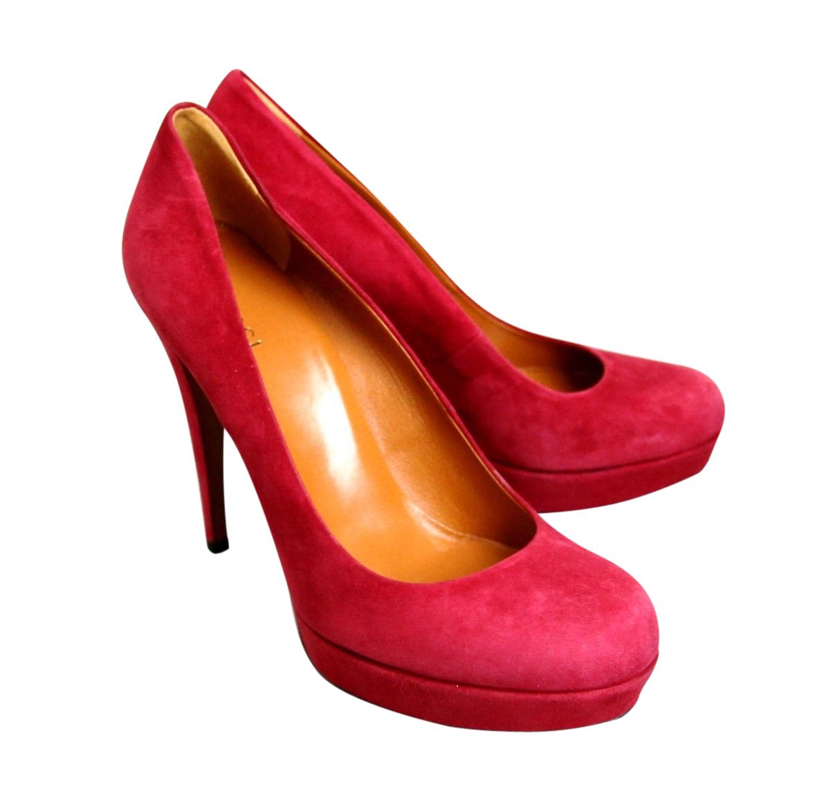 Gucci Gucci Women's Raspberry Suede Platform Pump Shoes