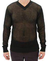 Dolce & Gabbana Dark Green Runway Netz Pullover Netted Sweater