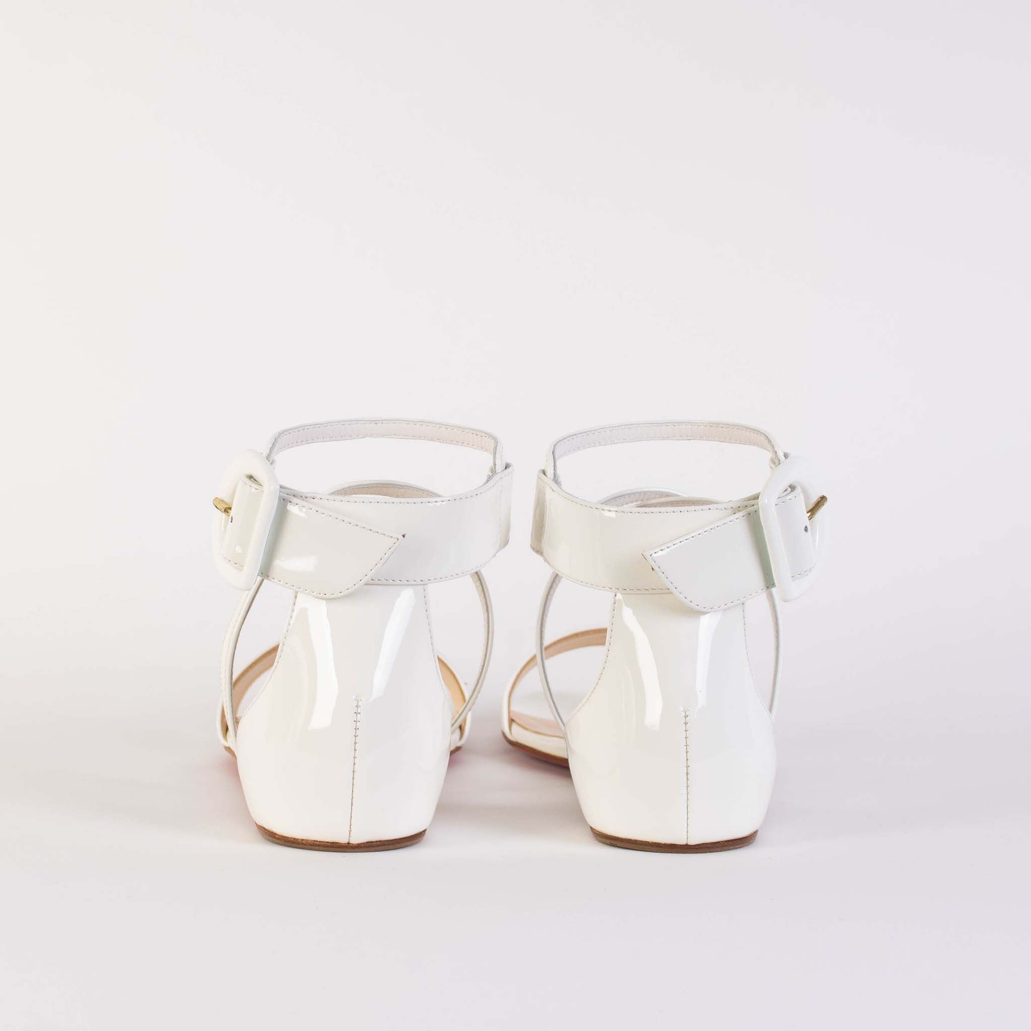 Christian Louboutin Choca White Leather Sandals