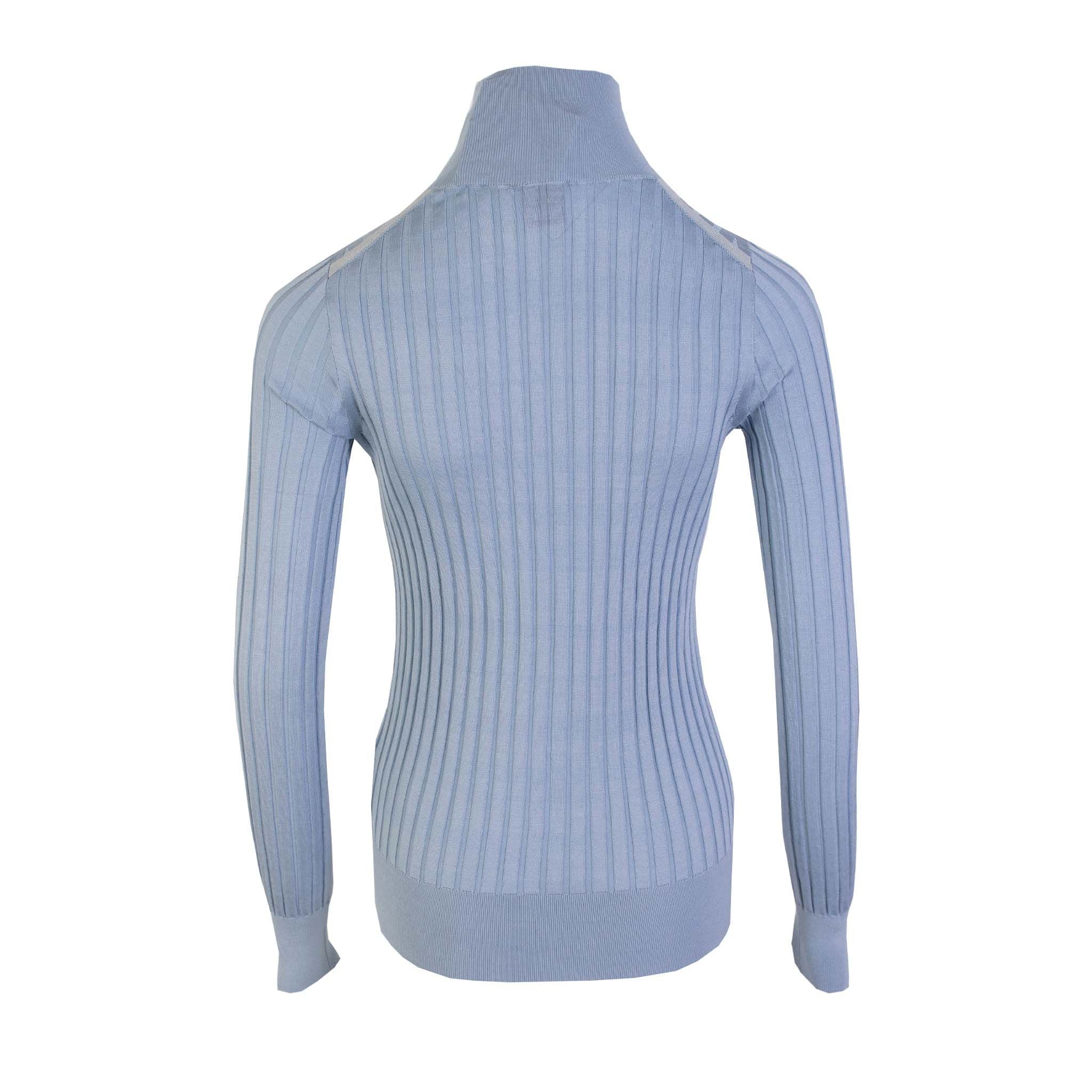 Burberry Silk Light Blue Turtleneck Sweater