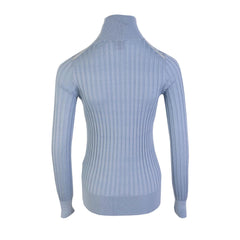 Burberry Silk Light Blue Turtleneck Sweater