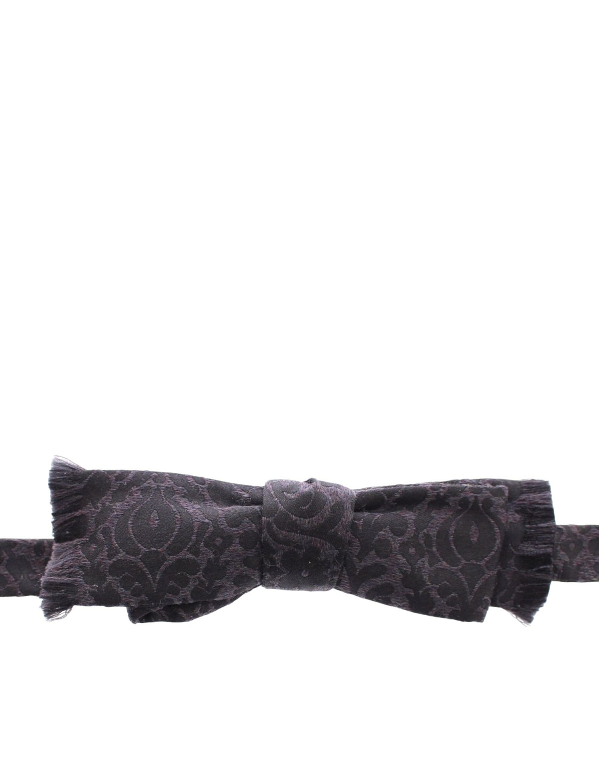 Dolce & Gabbana Gray Black Wool Bow Tie