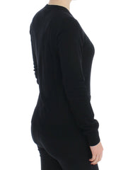 Dolce & Gabbana Black Wool Button Cardigan Sweater Top