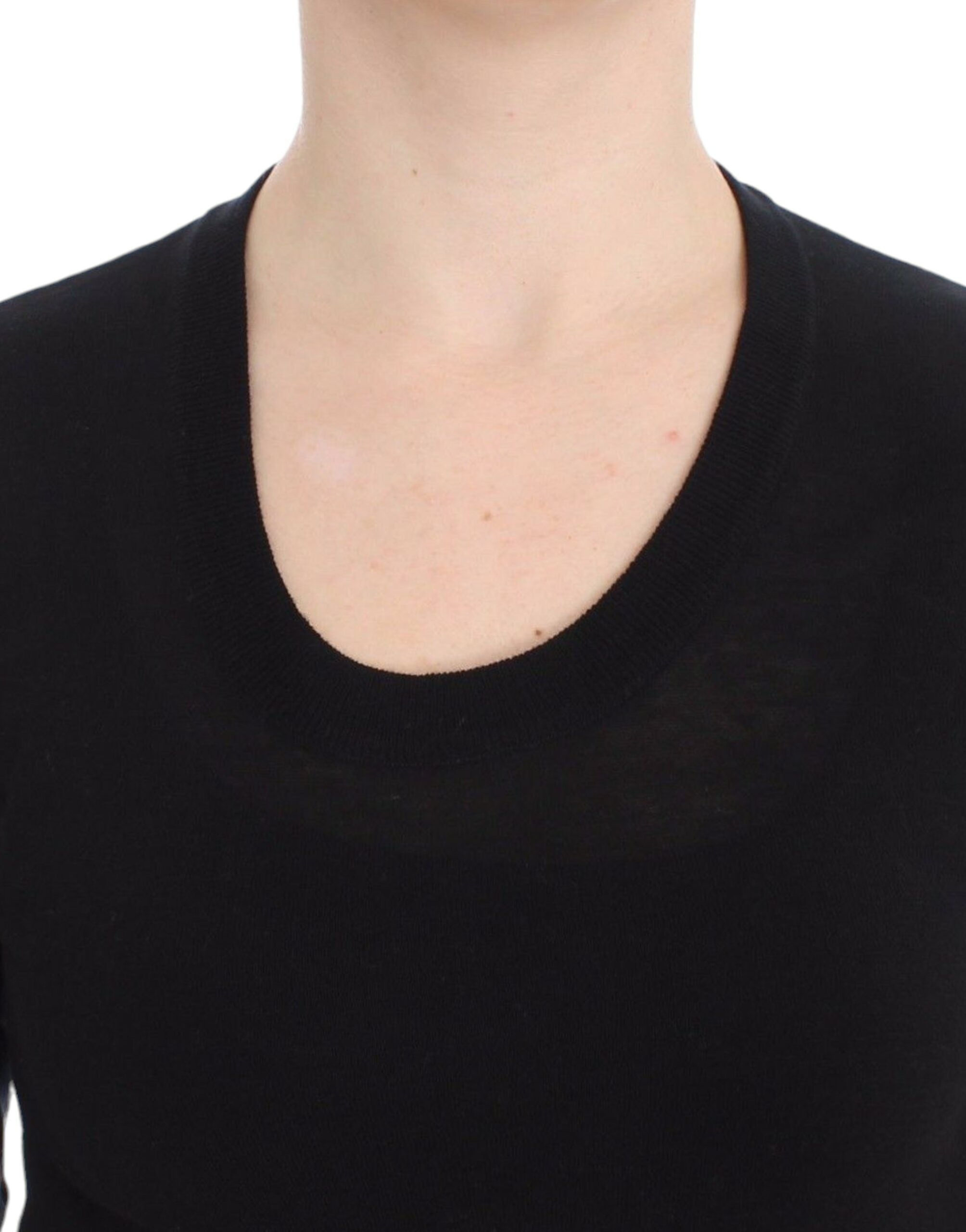 Dolce & Gabbana Black Crewneck Sweater Pullover Top