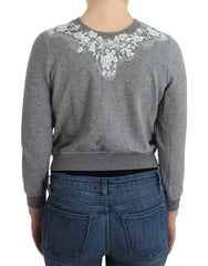 Ermanno Scervino Lingerie Gray Lace Sweater Cardigan Top