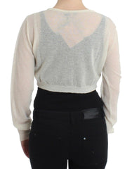 Ermanno Scervino Lingerie Knit Cropped Wool Sweater Cardigan