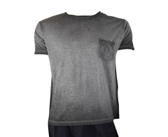 Saint Laurent Saint Laurent Men's Grey Dyed Fine Knit Cotton T-Shirt