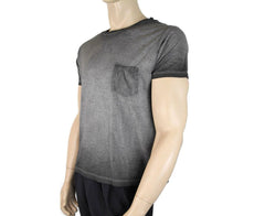 Saint Laurent Saint Laurent Men's Grey Dyed Fine Knit Cotton T-Shirt