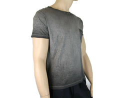 Saint Laurent Saint Laurent Men's Grey Dyed Fine Knit Cotton T-Shirt