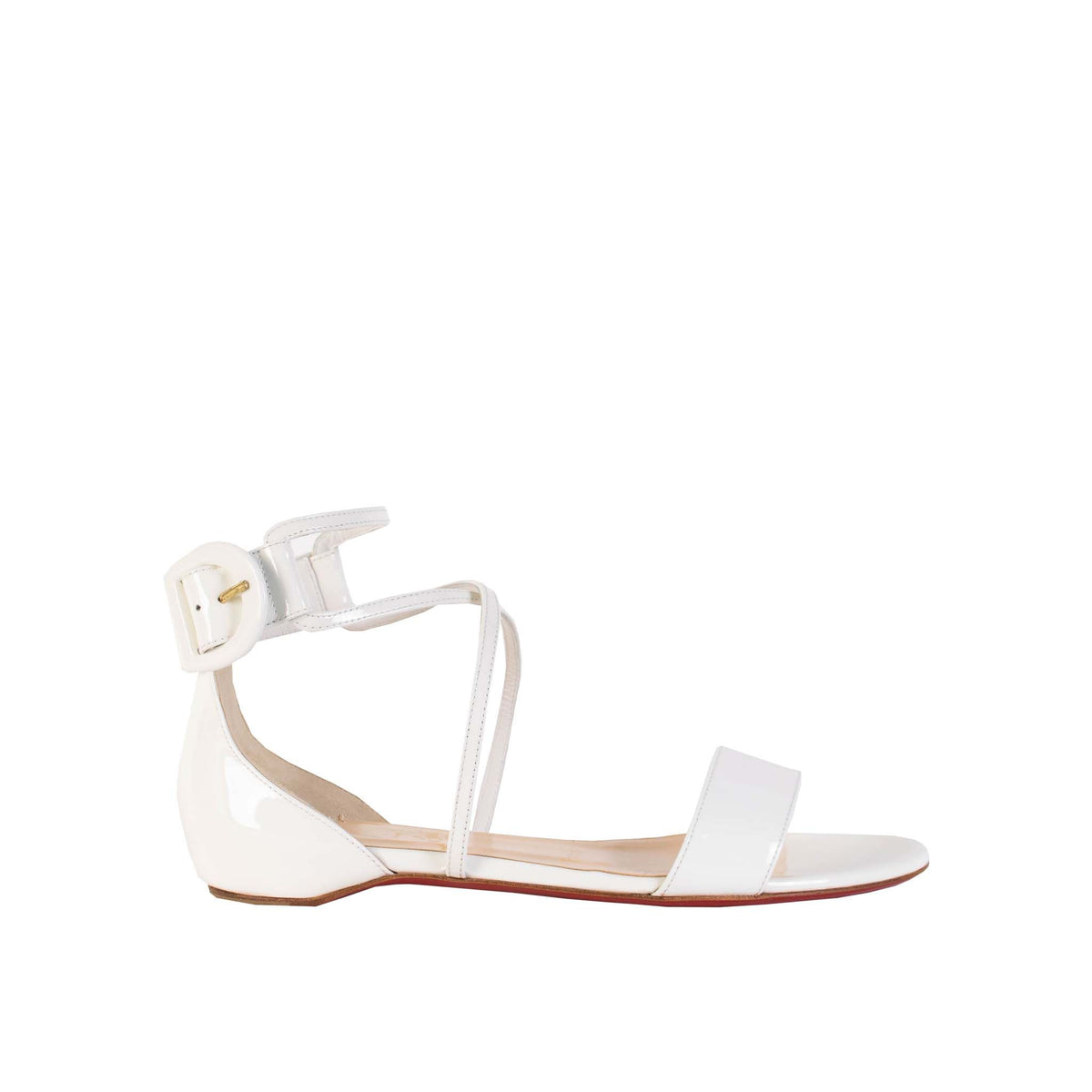 Christian Louboutin Choca White Leather Sandals