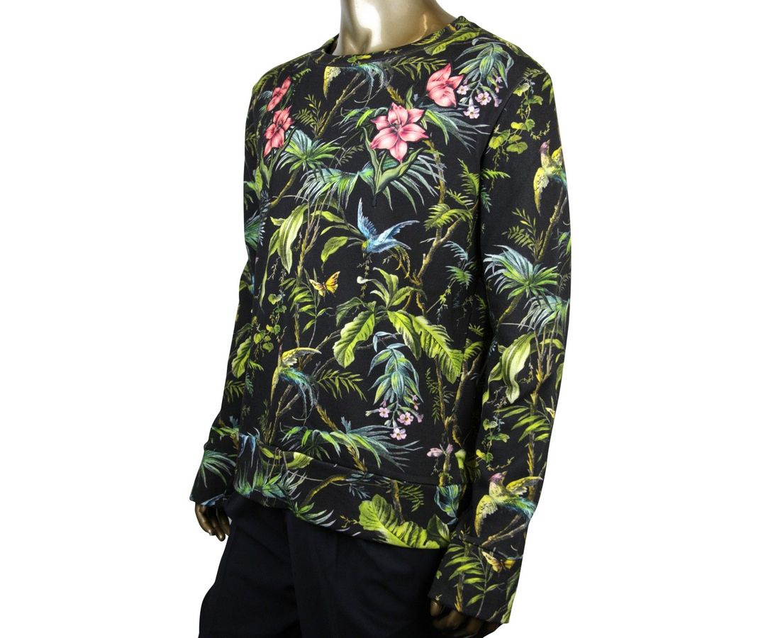 Gucci Gucci Men's Tropical Jungle Multicolor Cotton Small Sweatshirt