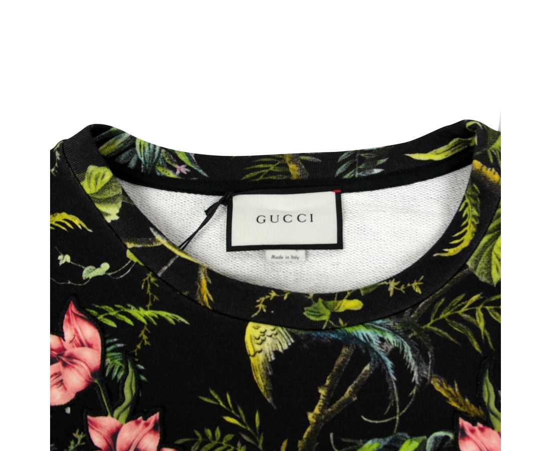 Gucci Gucci Men's Tropical Jungle Multicolor Cotton Small Sweatshirt