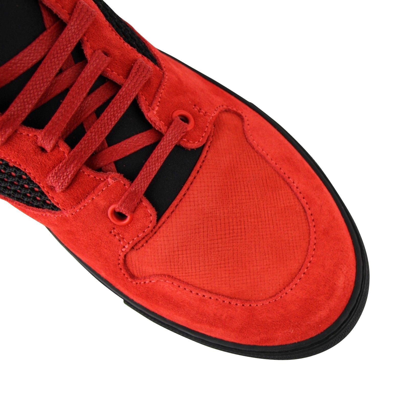 Balenciaga Balenciaga Men High Top Black Red Suede Leather Sneakers
