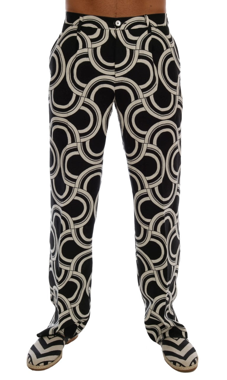 Dolce & Gabbana Sleek Patterned Slim-Fit Trousers