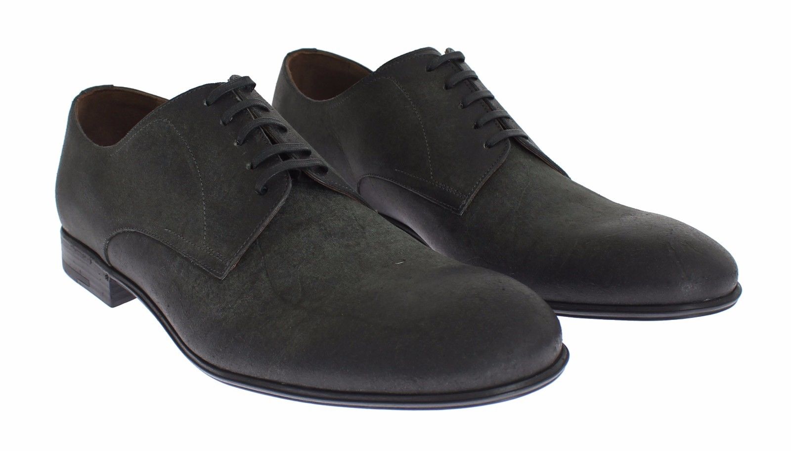 Dolce & Gabbana Elegant Green Leather Derby Shoes