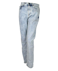 Saint Laurent Women's Blue Cotton Snow Wash Denim Jeans