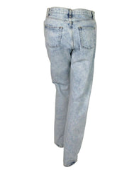 Saint Laurent Women's Blue Cotton Snow Wash Denim Jeans