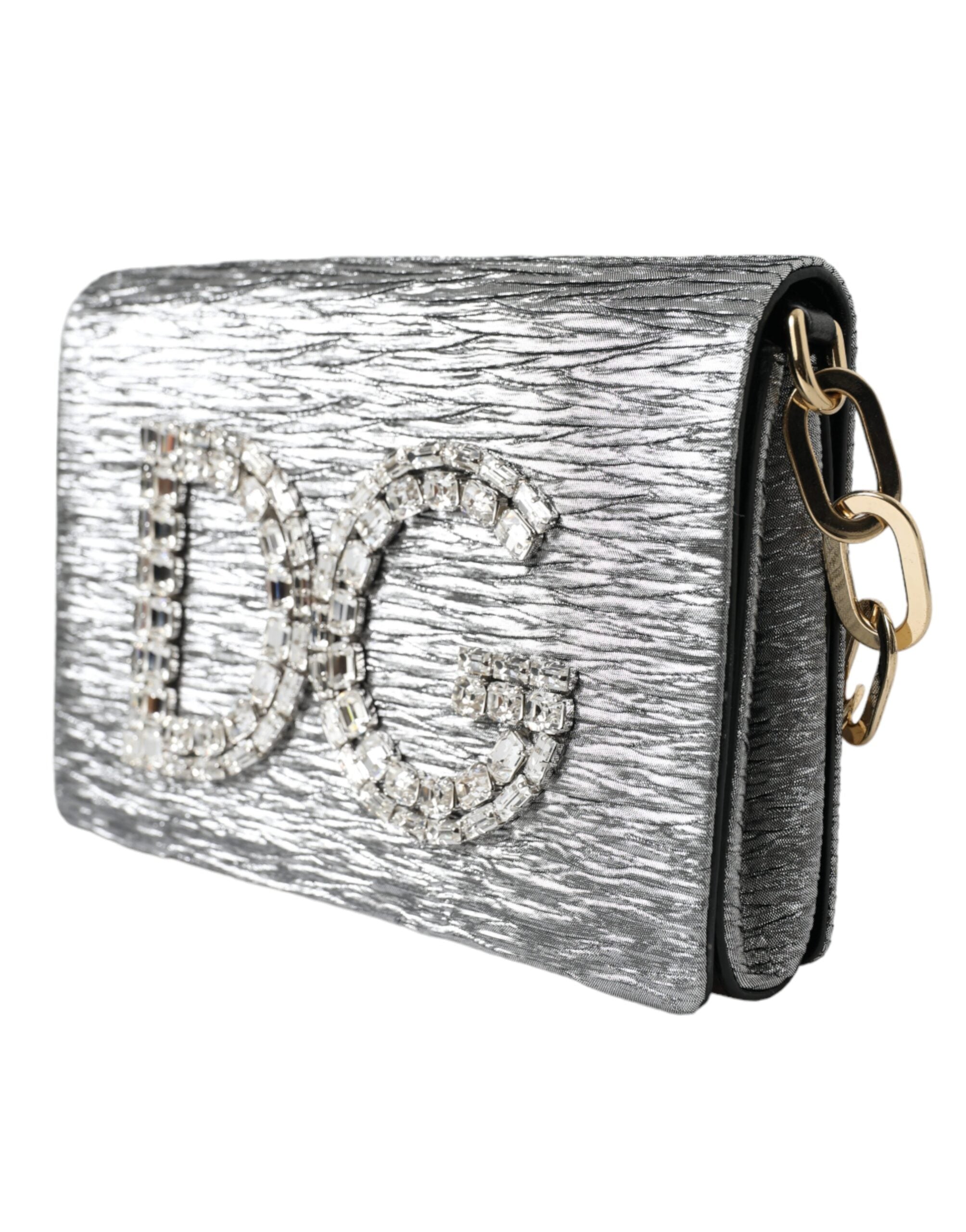Dolce & Gabbana Exquisite Silver Swarovski Embellished Clutch