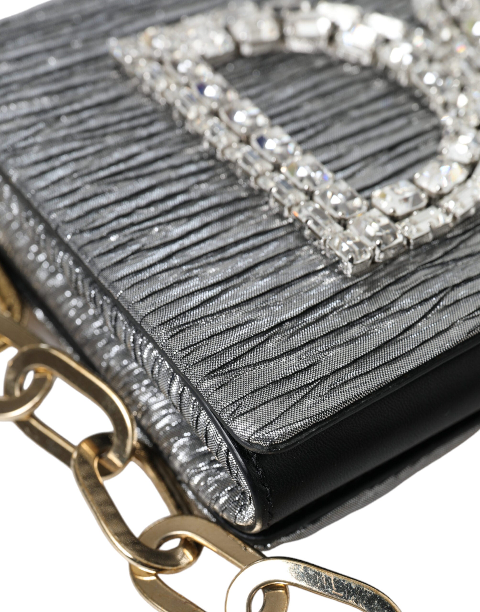 Dolce & Gabbana Exquisite Silver Swarovski Embellished Clutch