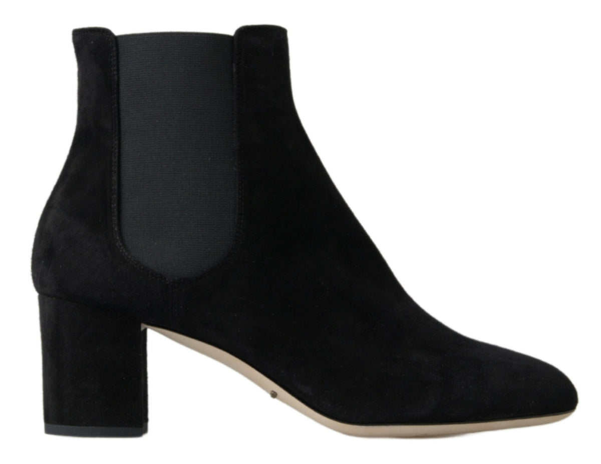 Dolce & Gabbana Elegant Black Stretch Ankle Boots