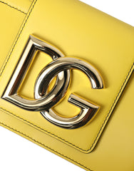 Dolce & Gabbana Yellow Leather DG Logo Eyewear Sunglasses Case Cover Bag