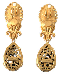Dolce & Gabbana Gold Votive Crystal Madonna Earrings
