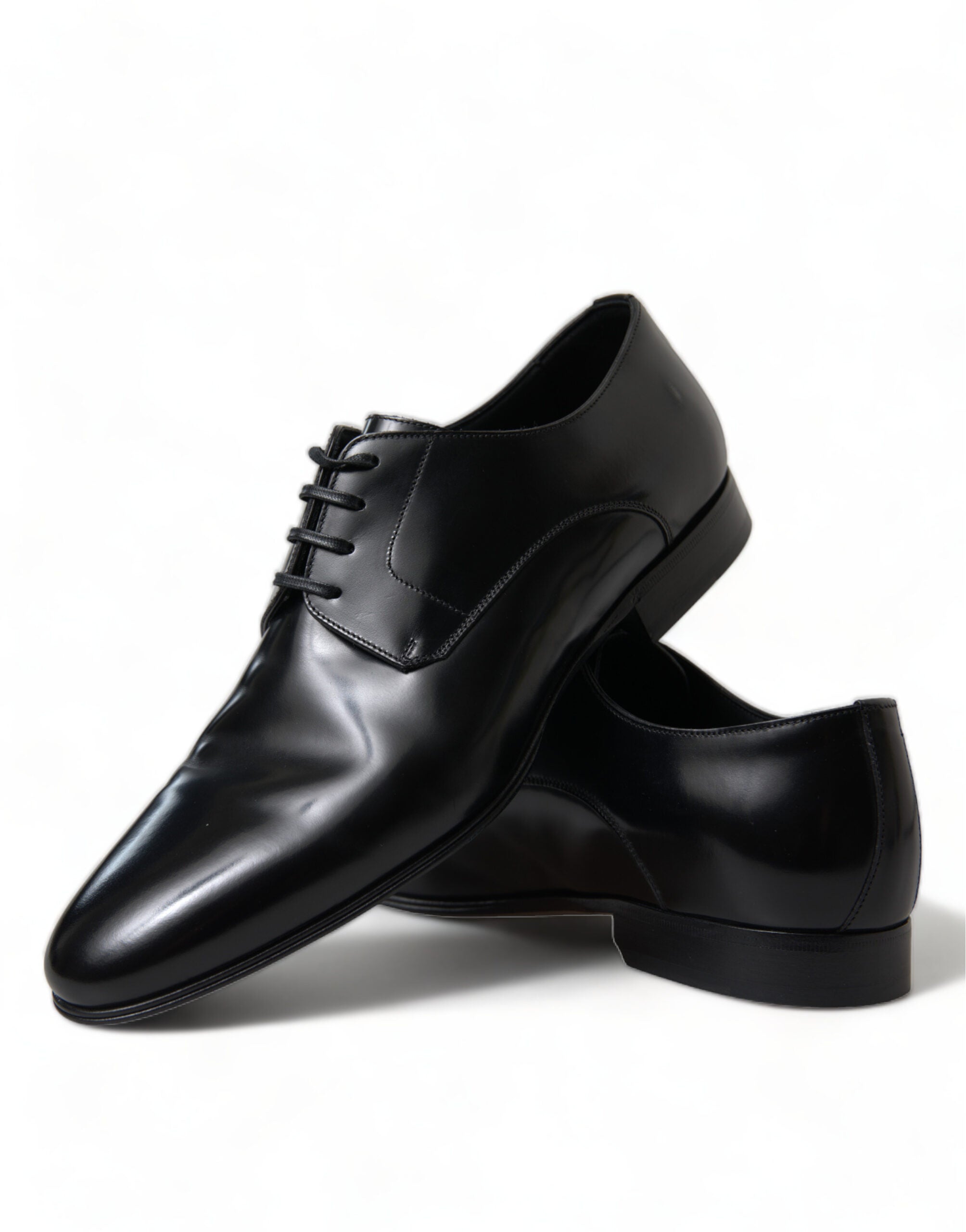 Dolce & Gabbana Elegant Black Leather Lace-Up Derby Shoes