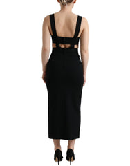 Dolce & Gabbana Glamorous Black Bodycon Midi Dress