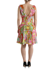 Dolce & Gabbana Multicolor Floral Silk A-Line Dress