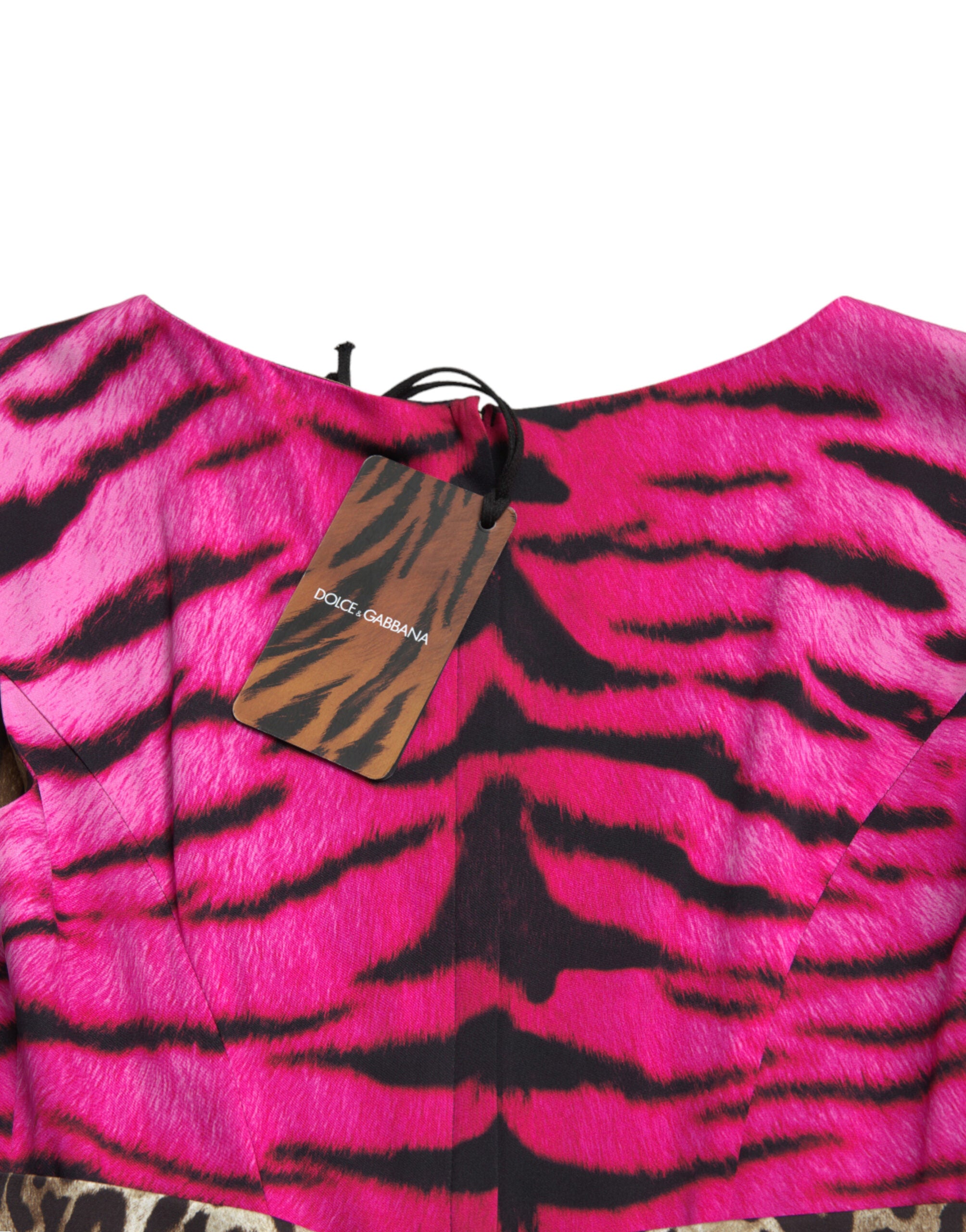 Dolce & Gabbana Multicolor Tiger Leopard Sheath Midi  Dress