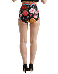 Dolce & Gabbana Multicolor Floral Polka Dot Hot Pants Shorts