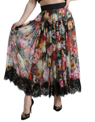 Dolce & Gabbana Elegant High Waist Floral Maxi Skirt