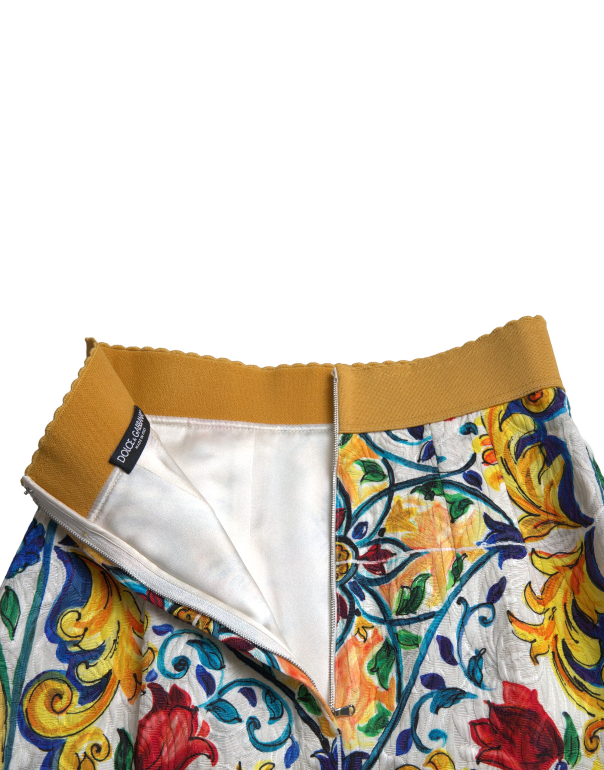 Dolce & Gabbana Multicolor Majolica High Waist Mini Skirt