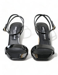 Dolce & Gabbana Chic Black Leather Ankle Strap Sandals