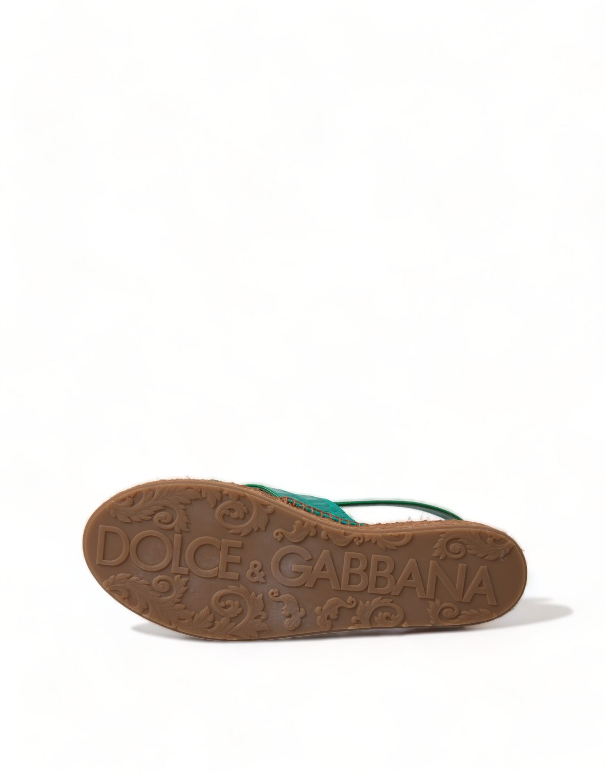 Dolce & Gabbana Elegant Green Espadrille Platform Sandals