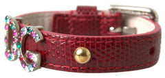 Dolce & Gabbana Chic Red Iguana Leather Wrap Bracelet