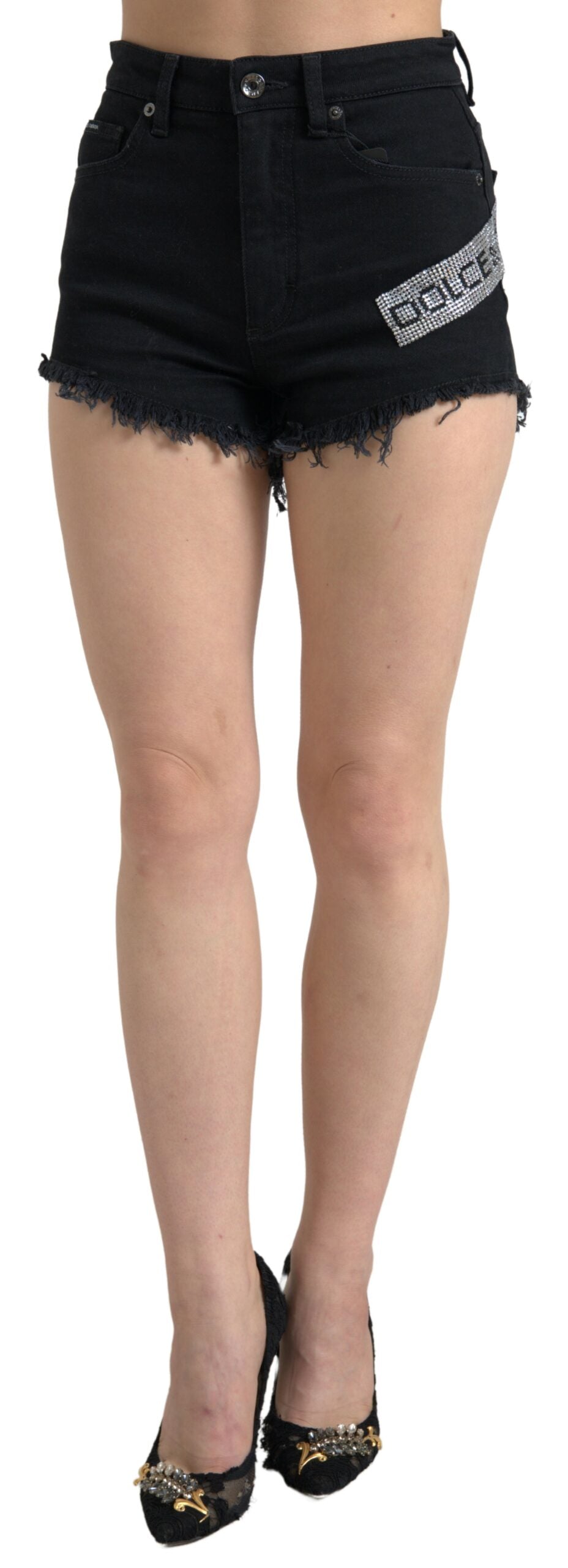 Dolce & Gabbana Chic Embellished High-Waist Denim Shorts
