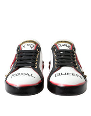 Dolce & Gabbana White Red Crystals Portofino Sneakers Women Shoes