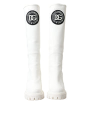 Dolce & Gabbana Elegant White High-Top Trekking Boots