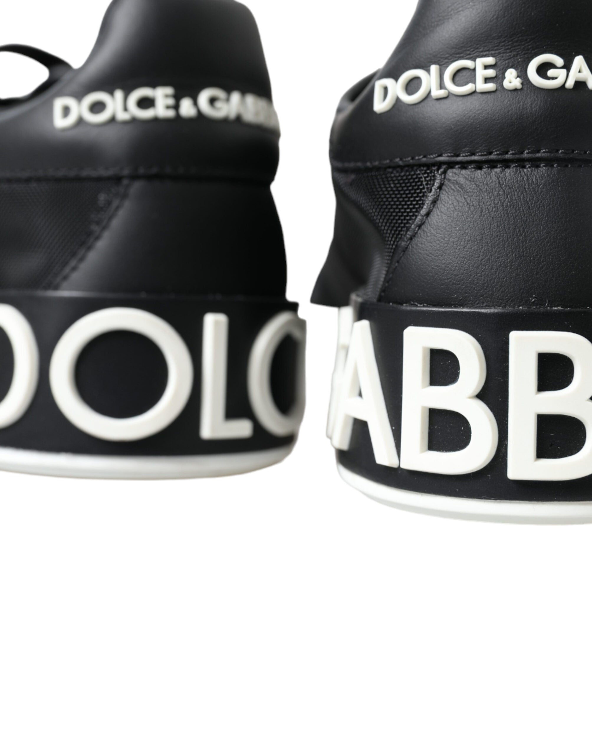 Dolce & Gabbana Black White Logo Mesh Sneakers Women Shoes