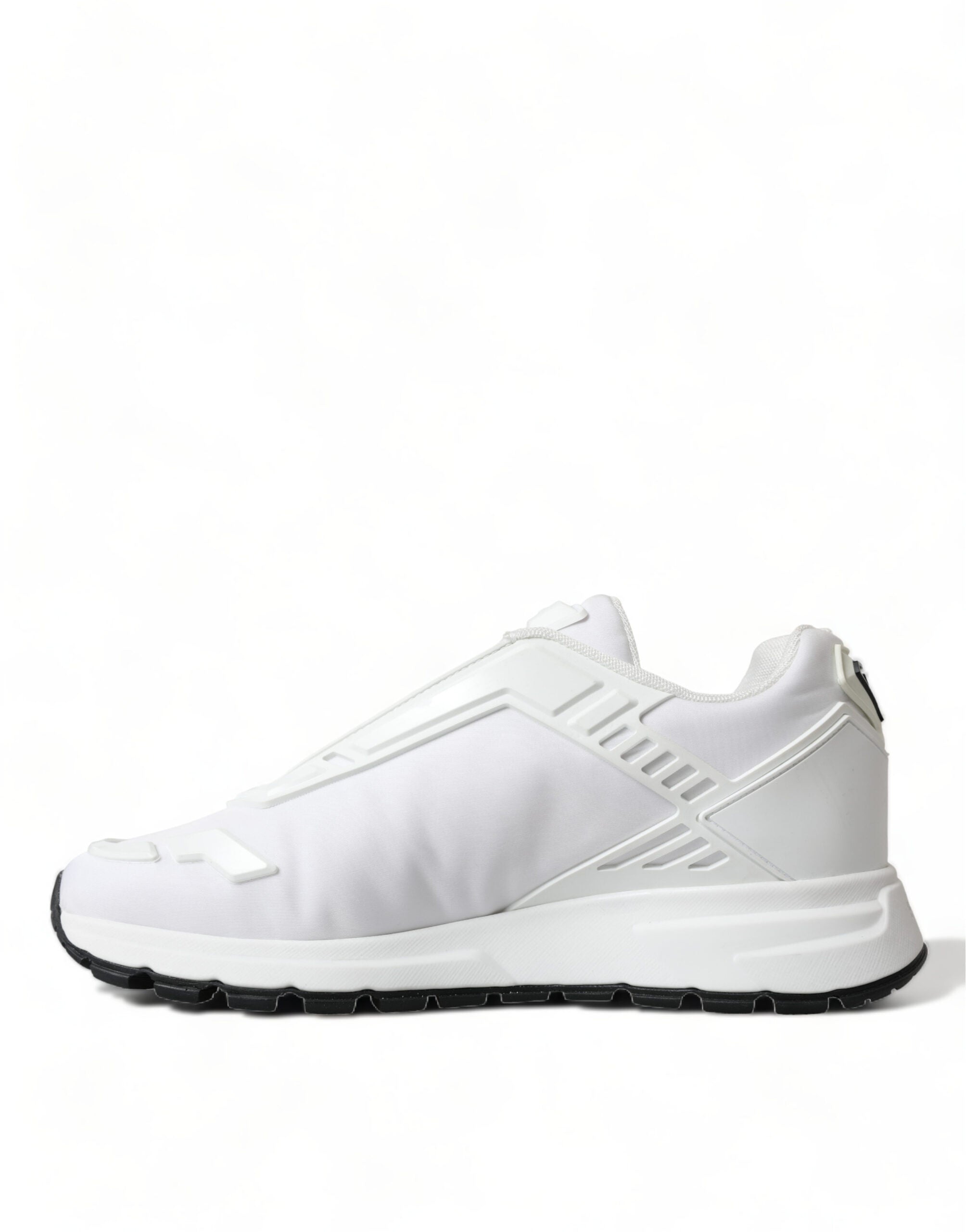 Prada Elegant White Nylon Low Top Sneakers