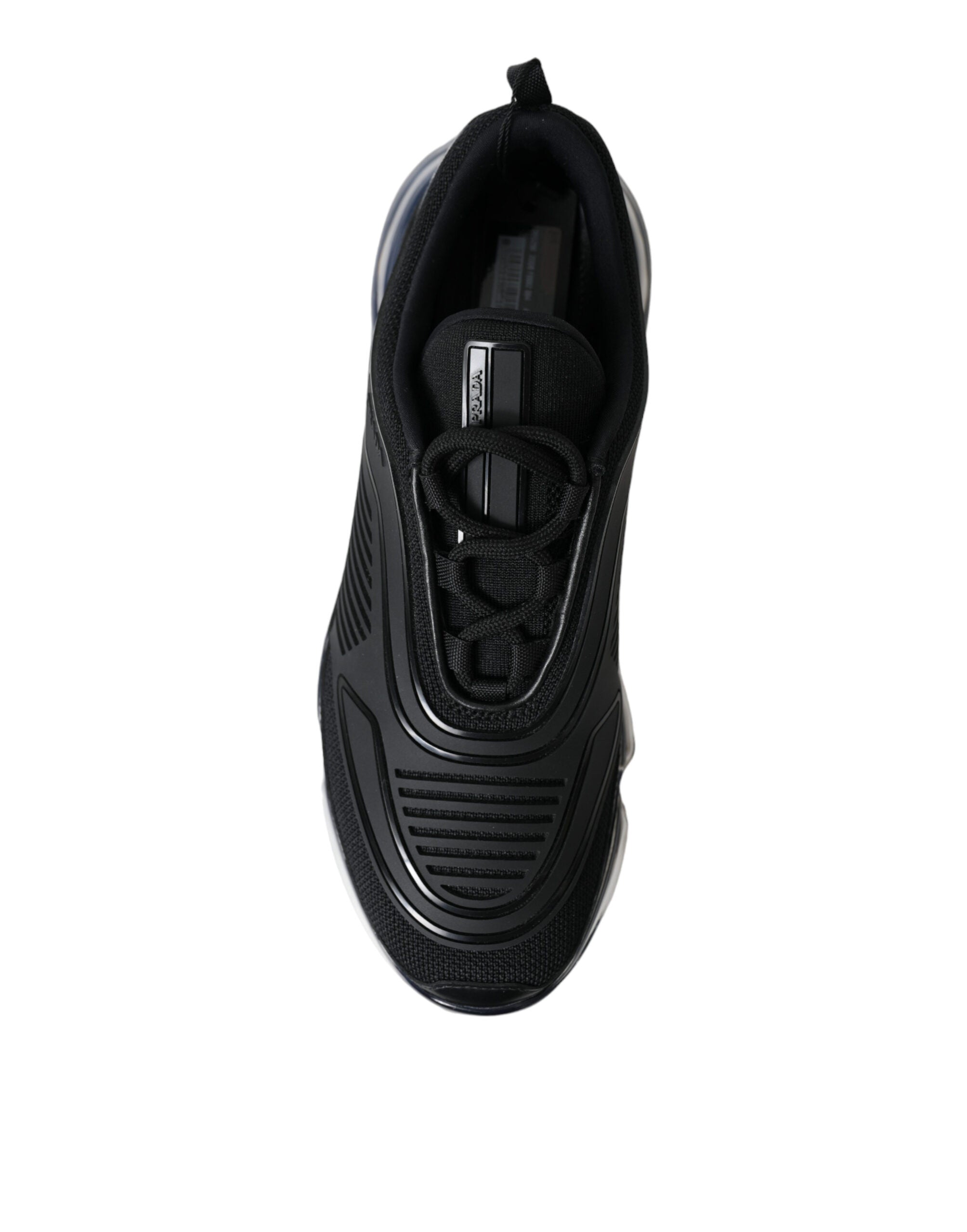 Prada Black Rubber Knit Slip On Low Top Sneakers Shoes