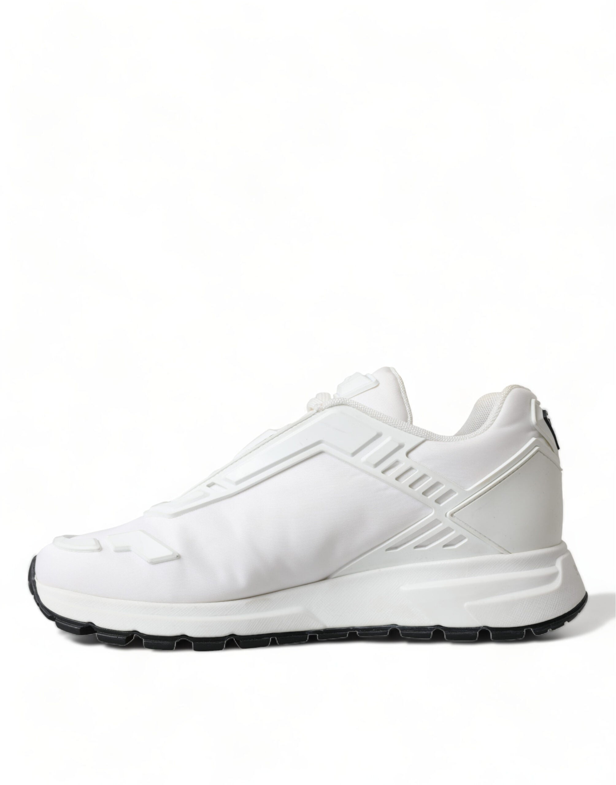 Prada Sleek White Nylon Low Top Sneakers