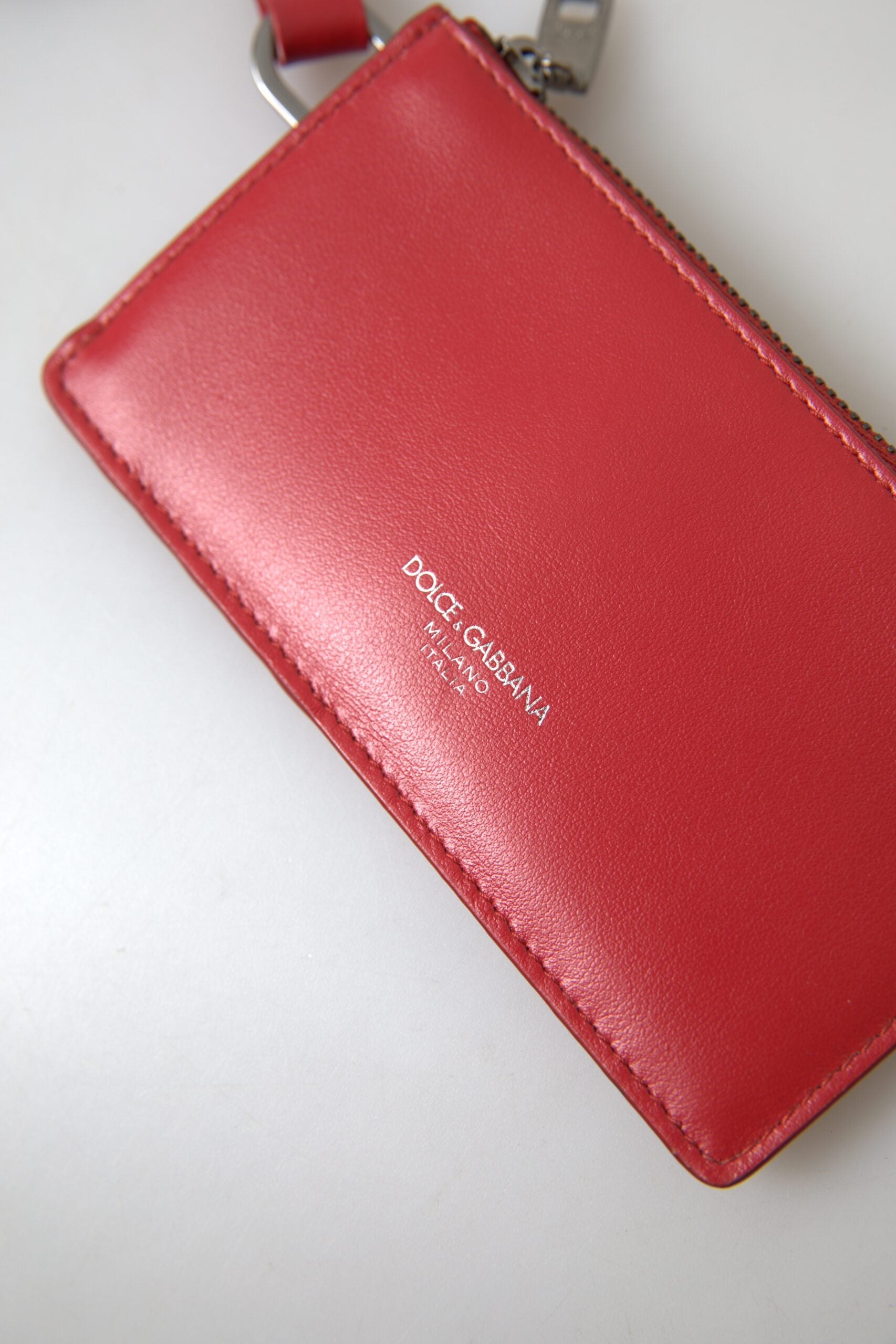 Dolce & Gabbana Chic Red Leather Card Holder Wallet