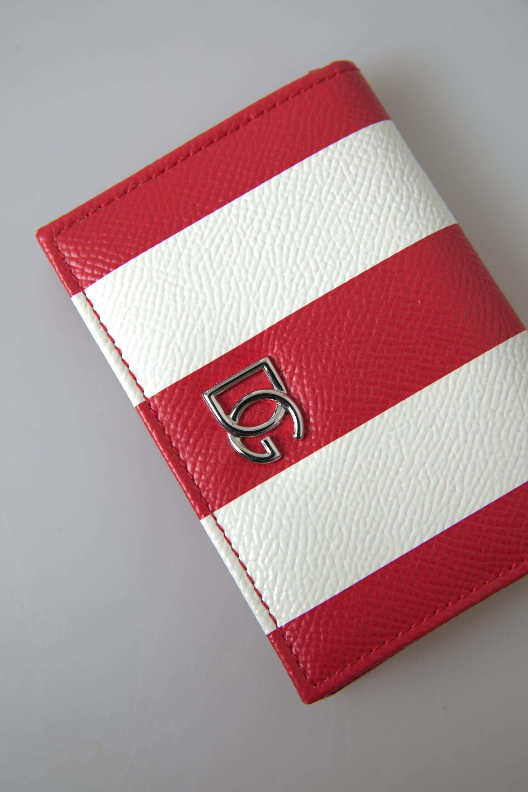 Dolce & Gabbana Elegance Unfolded: Red & White Leather Bifold Wallet