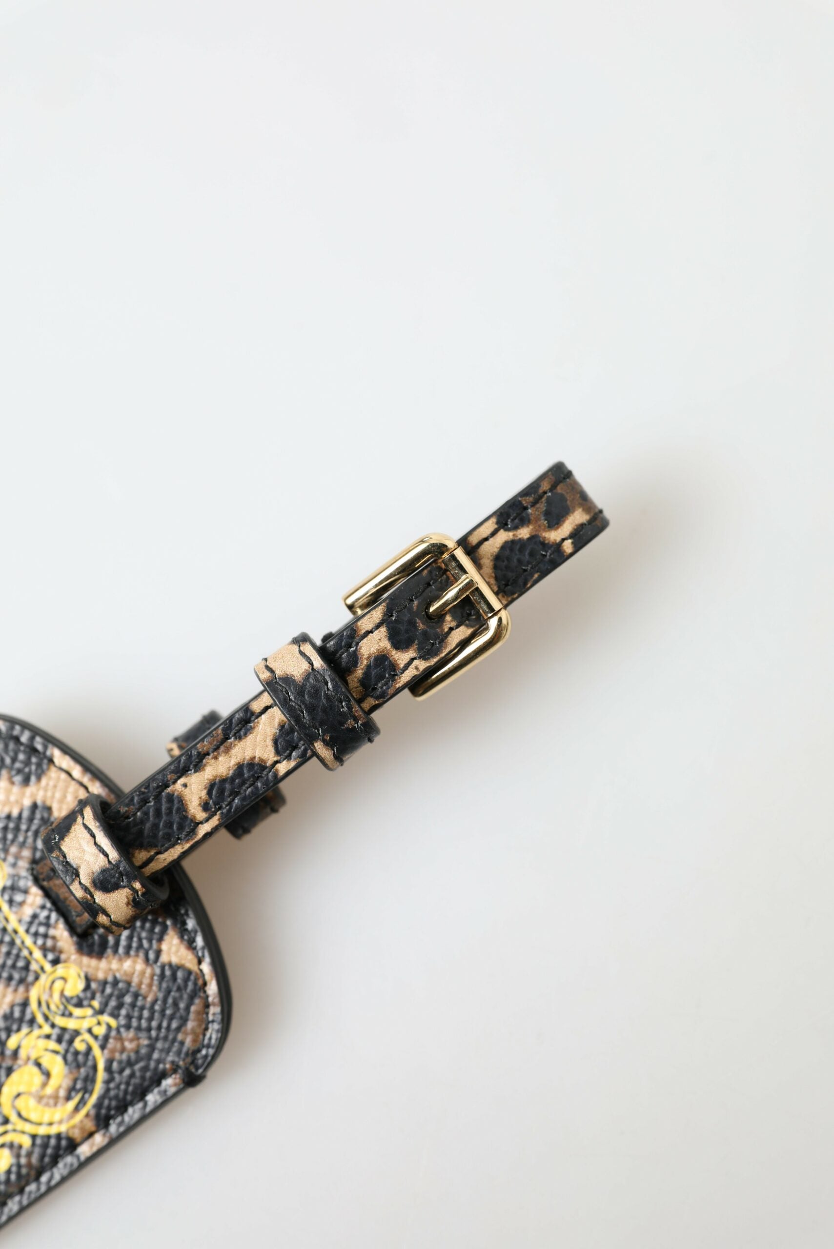 Dolce & Gabbana Elegant Leopard Leather Luggage Tag