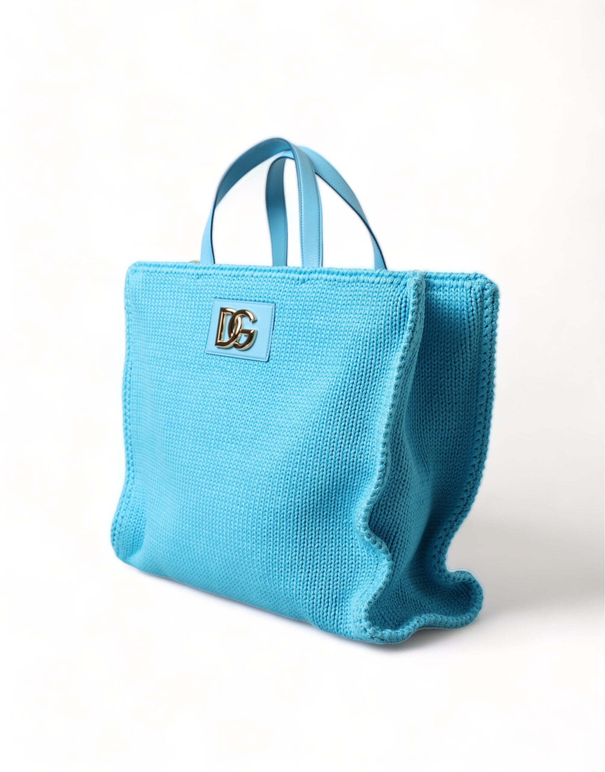 Dolce & Gabbana Elegant Turquoise Gold-Accent Tote Bag