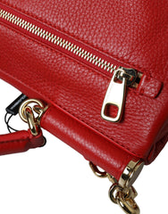 Dolce & Gabbana Elegant Deerskin Medium Shoulder Bag in Red