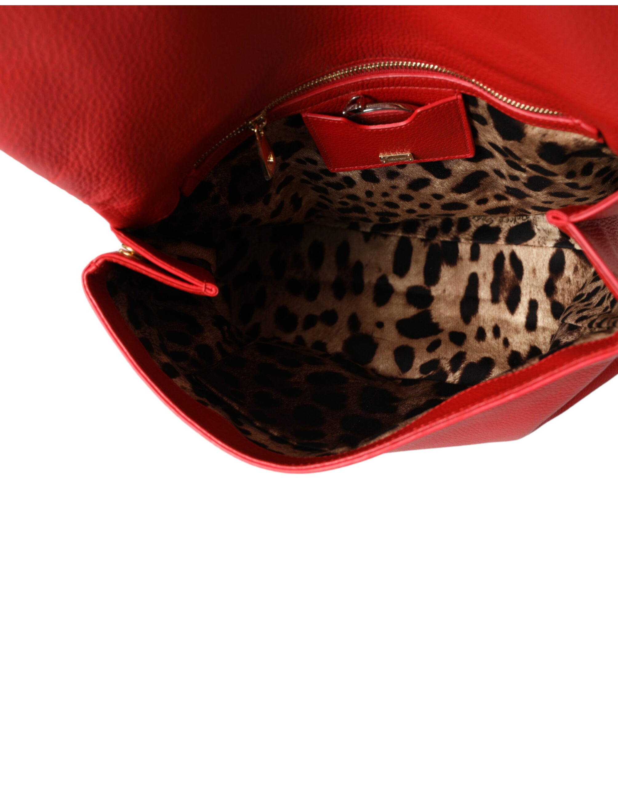 Dolce & Gabbana Elegant Deerskin Medium Shoulder Bag in Red